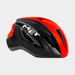 Met Strale Black Red Panel/Glossy, Cykelhjälm Röd Large