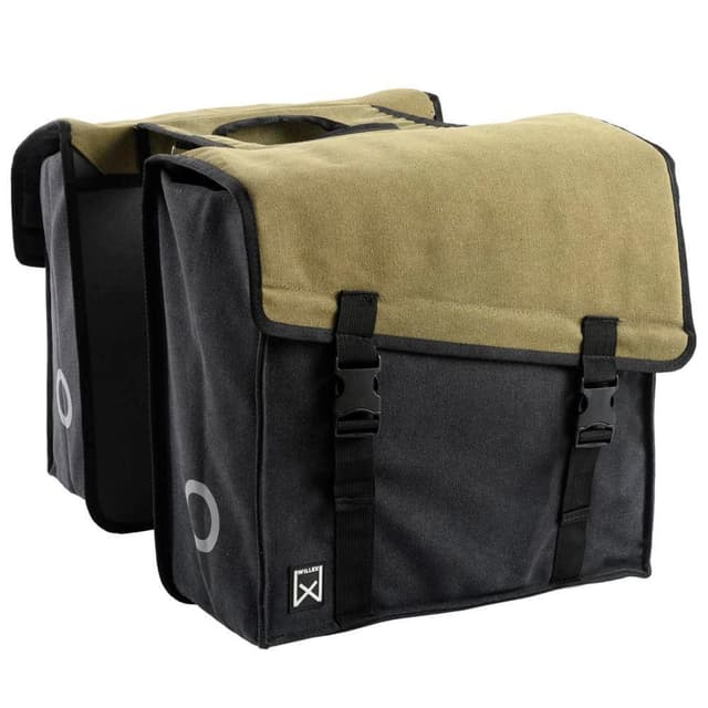 vidaXL Dubbel cykelväska 101 canvas 30L grön och svart