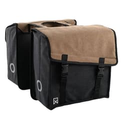 vidaXL Dubbel cykelväska 101 canvas 38L brun och svart