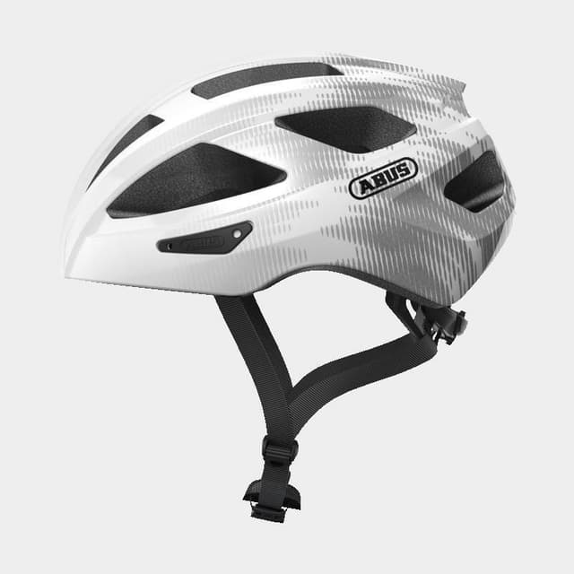 Abus Macator White Silver, Cykelhjälm Silver Large