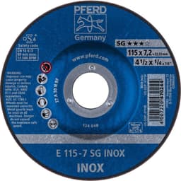 Skrubbskiva bockad 115 mm 22.23 mm PFERD Sg Inox
