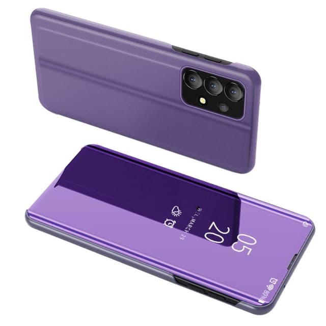 SKALO Samsung A13 4G Clear View Mirror Lompakko - Tumman violetti