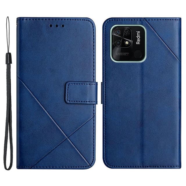 SKALO Xiaomi Redmi 10C Embossed Plånboksfodral i PU-Läder - Blå