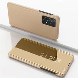 SKALO Samsung A53 5G Clear View Mirror Lompakko - Kulta
