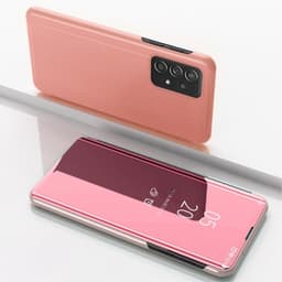 SKALO Samsung A53 5G Clear View Mirror Lompakko - Ruusukulta