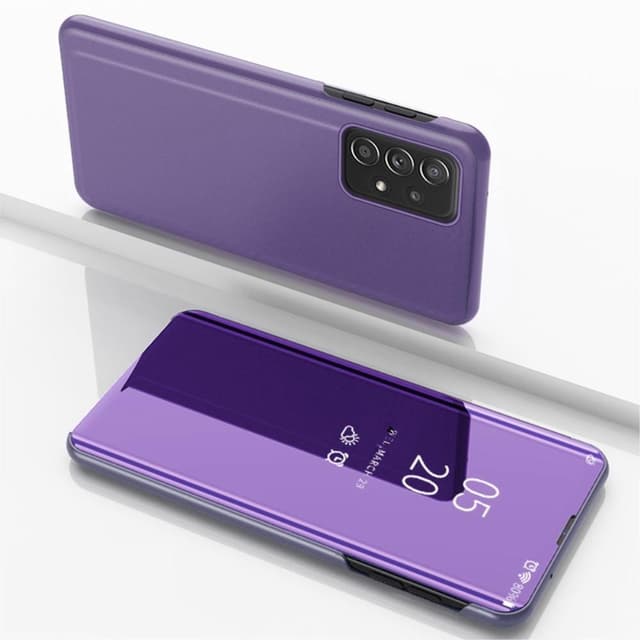SKALO Samsung A53 5G Clear View Spegel fodral - Mörklila