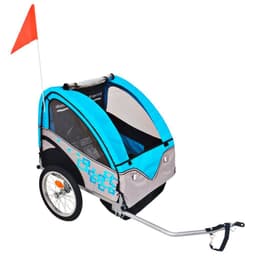 vidaXL Cykelvagn för barn grå och blå 30 kg