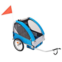 vidaXL Cykelvagn för barn grå och blå 30 kg