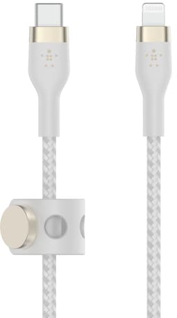 Belkin BoostCharge Pro Flex USB-C- till Lightning-kabel (vit)