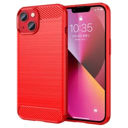 SKALO iPhone 14 Armor Carbon Iskunkestävä TPU suojakuori - Punainen