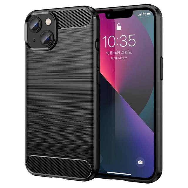 SKALO iPhone 14 Armor Carbon Stødsikker TPU-cover - Sort