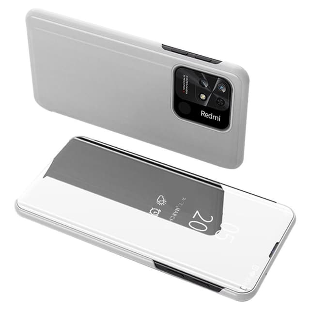 SKALO Xiaomi Redmi 10C Clear View Mirror Etui - Sølv