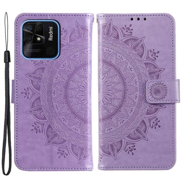 SKALO Xiaomi Redmi 10C Mandala Plånboksfodral - Lila