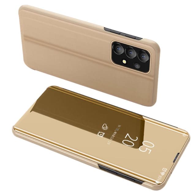 SKALO Samsung A13 4G Clear View Mirror Lompakko - Kulta