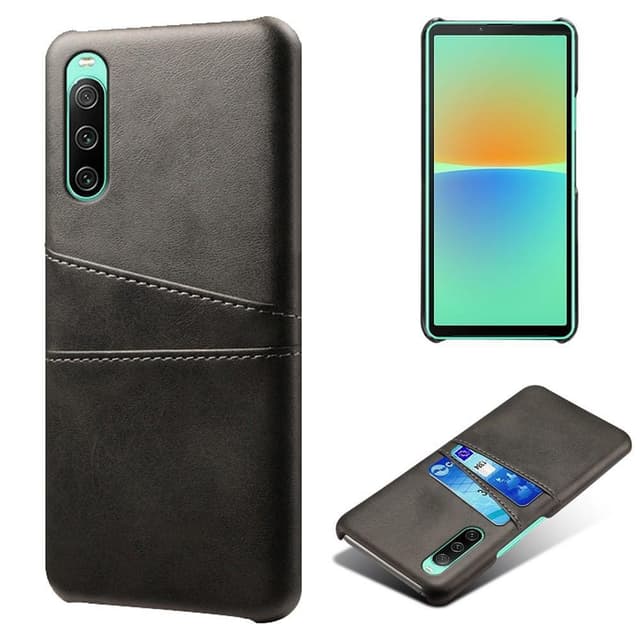 SKALO Sony Xperia 10 IV PU-nahkainen Korttikotelo - Musta