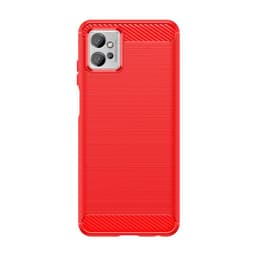 SKALO Motorola Moto G32 Armor Carbon Iskunkestävä TPU suojakuori - Punainen