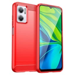 SKALO Xiaomi Redmi 10 5G Armor Carbon Stöttåligt TPU-skal - Röd