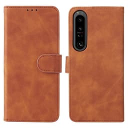 SKALO Sony Xperia 1 IV Matt PU-læderpungetui - Brun