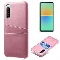SKALO Sony Xperia 10 IV PU-Läder Korthållare Skal - Roséguld