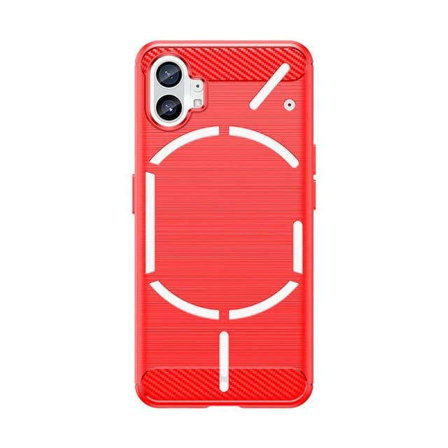 SKALO Nothing Phone (1) Armor Carbon Stöttåligt TPU-skal - Röd