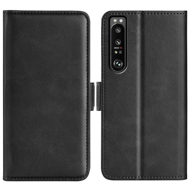 SKALO Sony Xperia 1 IV Premium Wallet Lompakkokotelo - Musta