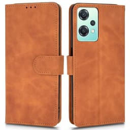SKALO OnePlus Nord CE 2 Lite 5G Matt PU-Läder Plånboksfodral - Brun