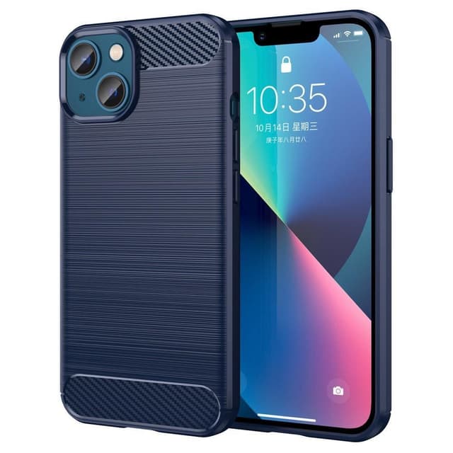 SKALO iPhone 14 Armor Carbon Stöttåligt TPU-skal - Blå