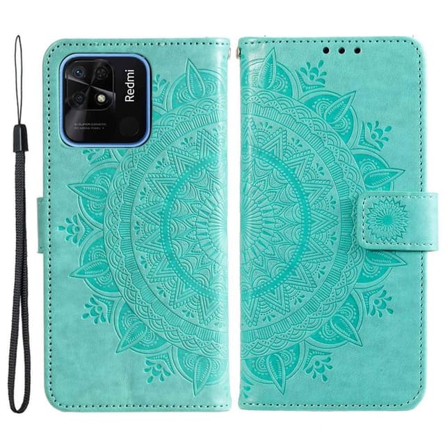 SKALO Xiaomi Redmi 10C Mandala Plånboksfodral - Turkos