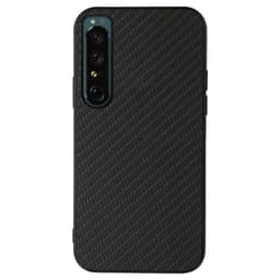 SKALO Sony Xperia 1 IV Carbon Fiber TPU-suojakuori - Musta