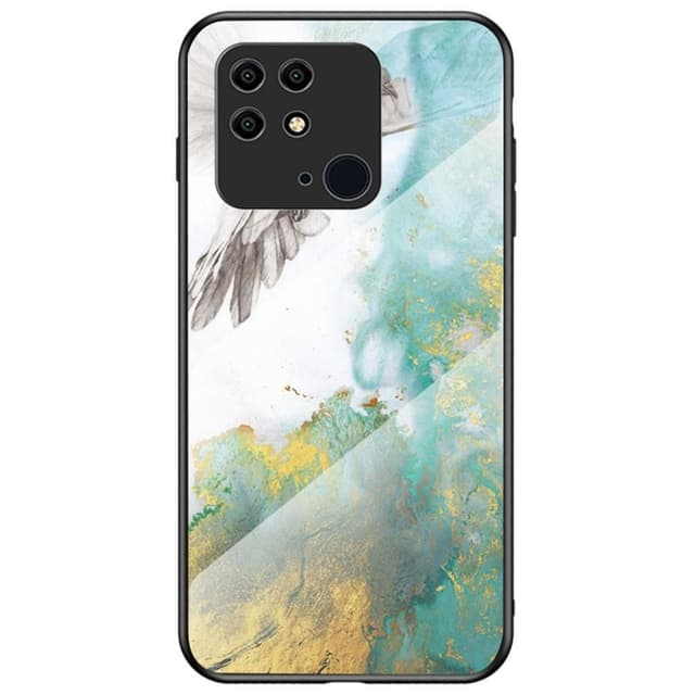SKALO Xiaomi Redmi 10C Marmor hærdet glas TPU Cover - #2