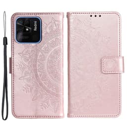 SKALO Xiaomi Redmi 10C Mandala Plånboksfodral - Roséguld