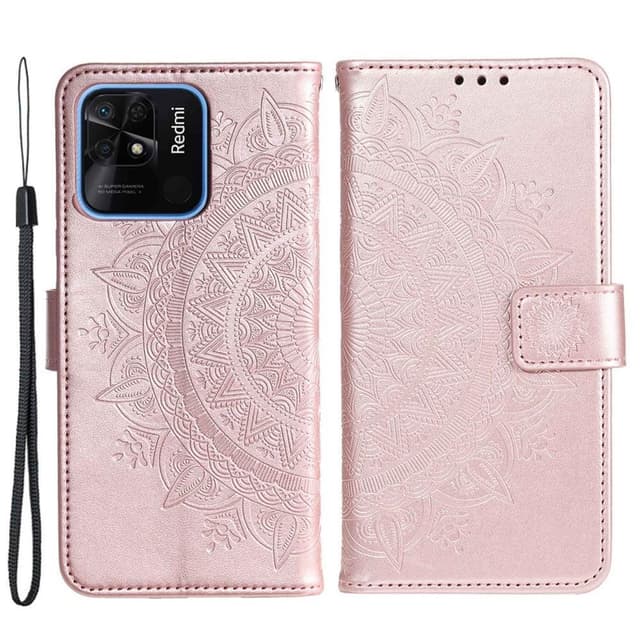 SKALO Xiaomi Redmi 10C Mandala Plånboksfodral - Roséguld