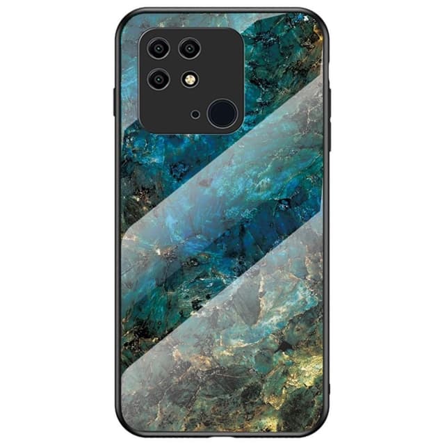 SKALO Xiaomi Redmi 10C Marmor Härdat Glas TPU-skal - Motiv 1