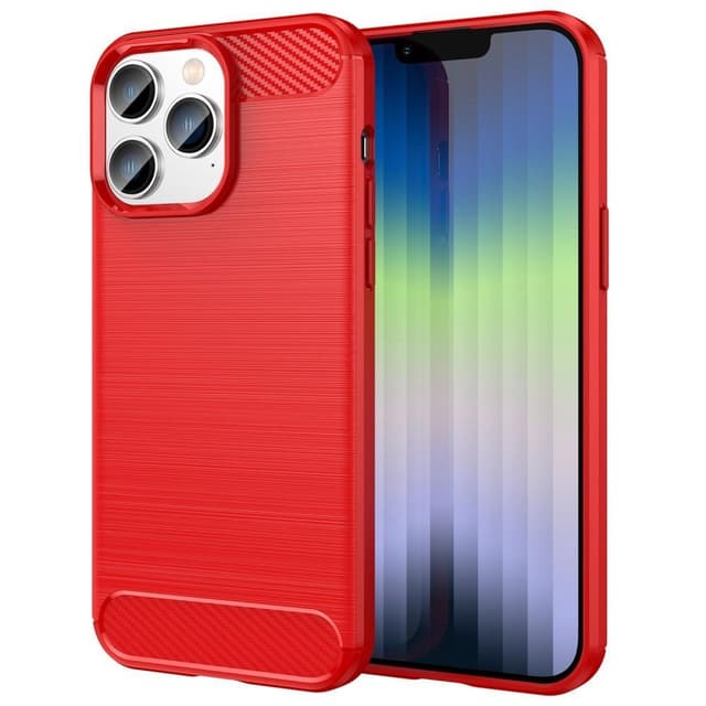 SKALO iPhone 14 Pro Max Armor Carbon Stødsikker TPU-cover - Rød