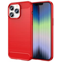 SKALO iPhone 14 Pro Max Armor Carbon Stöttåligt TPU-skal - Röd