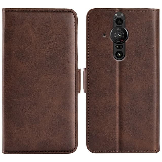 SKALO Sony Xperia PRO-I Premium Wallet Flip Cover - Brun