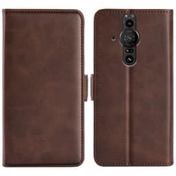 SKALO Sony Xperia PRO-I Premium Wallet Lompakkokotelo - Ruskea