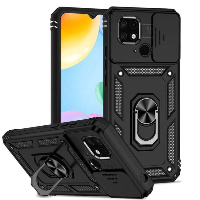 SKALO Xiaomi Redmi 10C Armor Hybrid Metallring Kameraslider - Svart