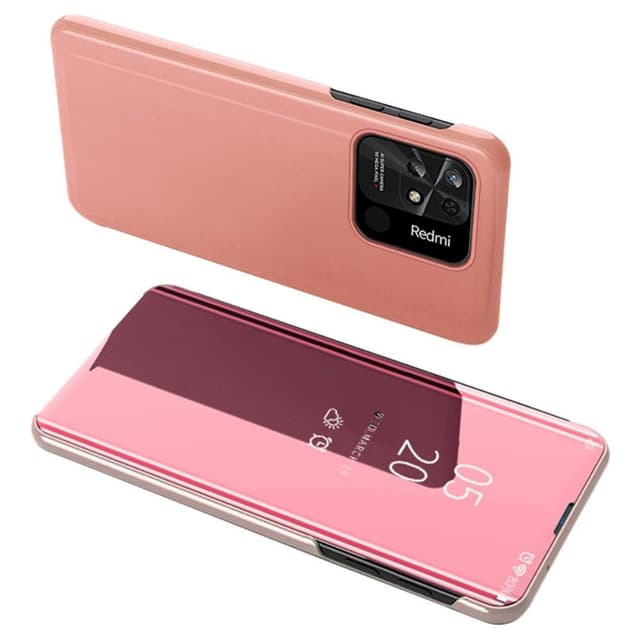 SKALO Xiaomi Redmi 10C Clear View Spegel fodral - Roséguld