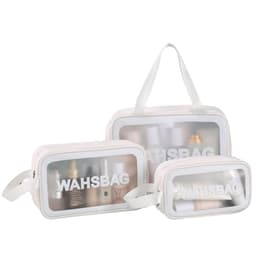 Toalettveske Makeup Bag 3 pakke Hvit
