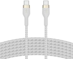 Belkin BoostCharge Pro Flex USB-C till USB-C 2.0-kabel (vit)
