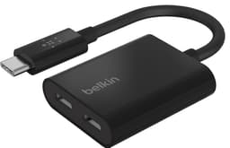 Belkin USB-C lyd og ladeadapter (sort)