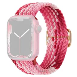 SKALO Flettet Rem Apple Watch 42/44/45/49 mm - Pink-Rød