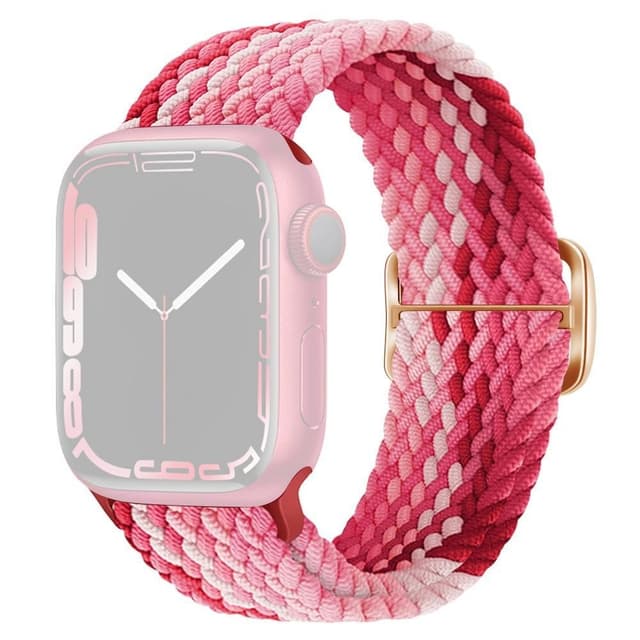 SKALO Punottu -ranneke Apple Watch 42/44/45/49mm - Pinkki-Punainen