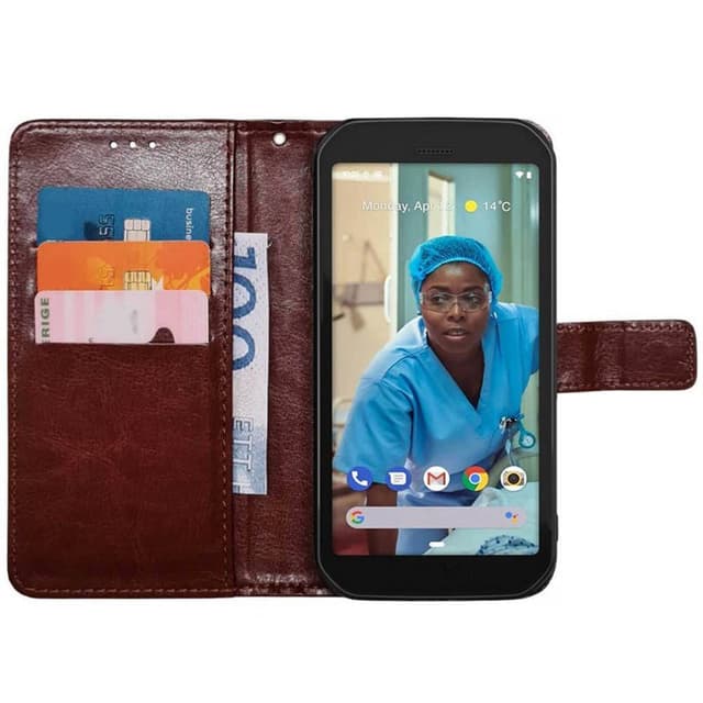 Wallet cover 3-kort CAT S42H+ - Brun