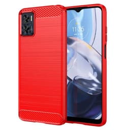 Harjattu TPU kuori Motorola Moto E22i - Oranssi