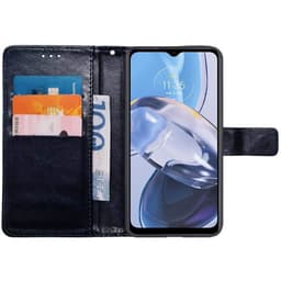 Lompakkokotelo 3-kortti Motorola Moto E22i - Tummansininen