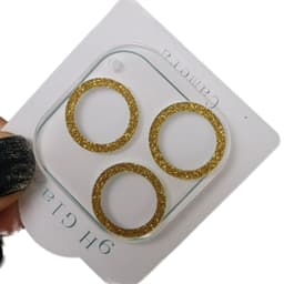 Glitter kameralinsskydd Guld iPhone 14/14 Plus