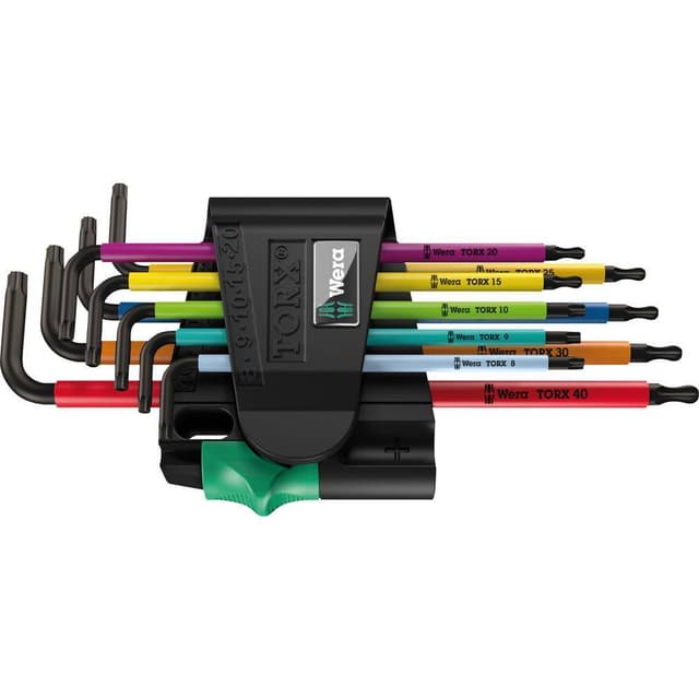 Inner-TORX, TORX BO Vinkelskruvmejselset 9 delar Wera