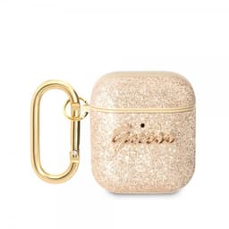 Guess AirPods 1/2 Skal Glitter Flakes Guld